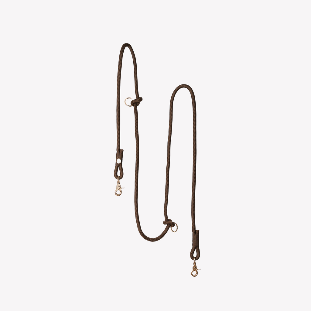 'Brown' - Hands Free Braided Leash