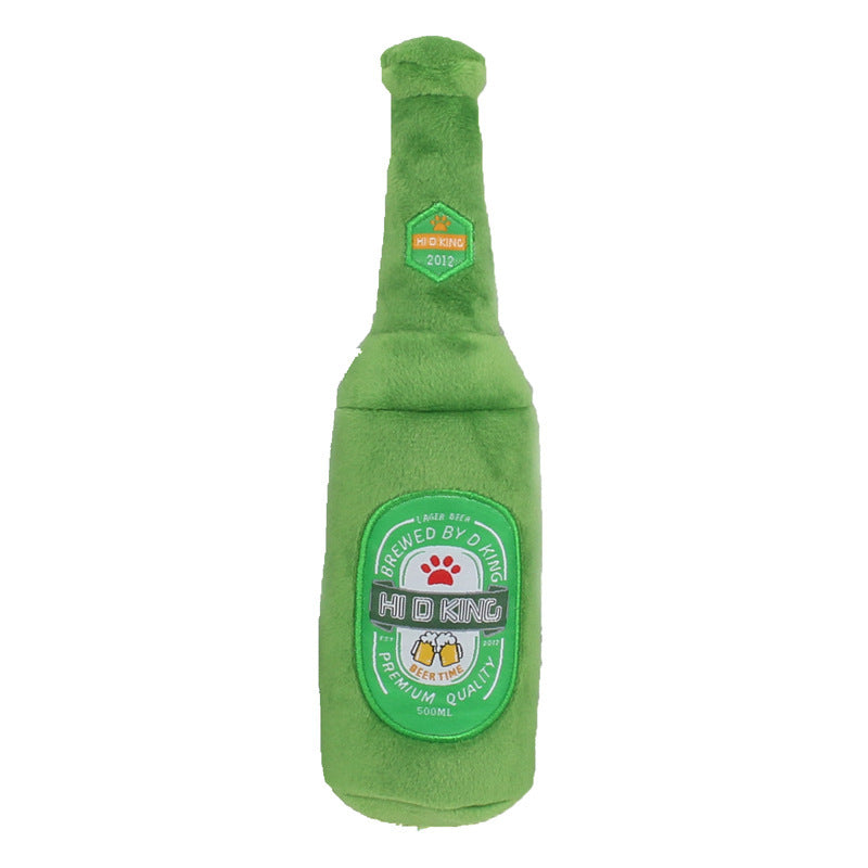 Beer-Themed Plush Dog Toy