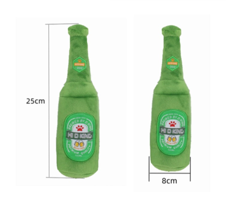 Beer-Themed Plush Dog Toy
