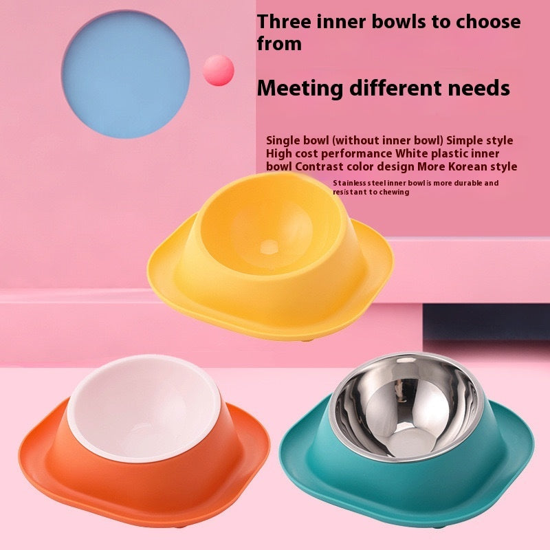 Slanted Cat Bowl – Single or Stainless Steel Option