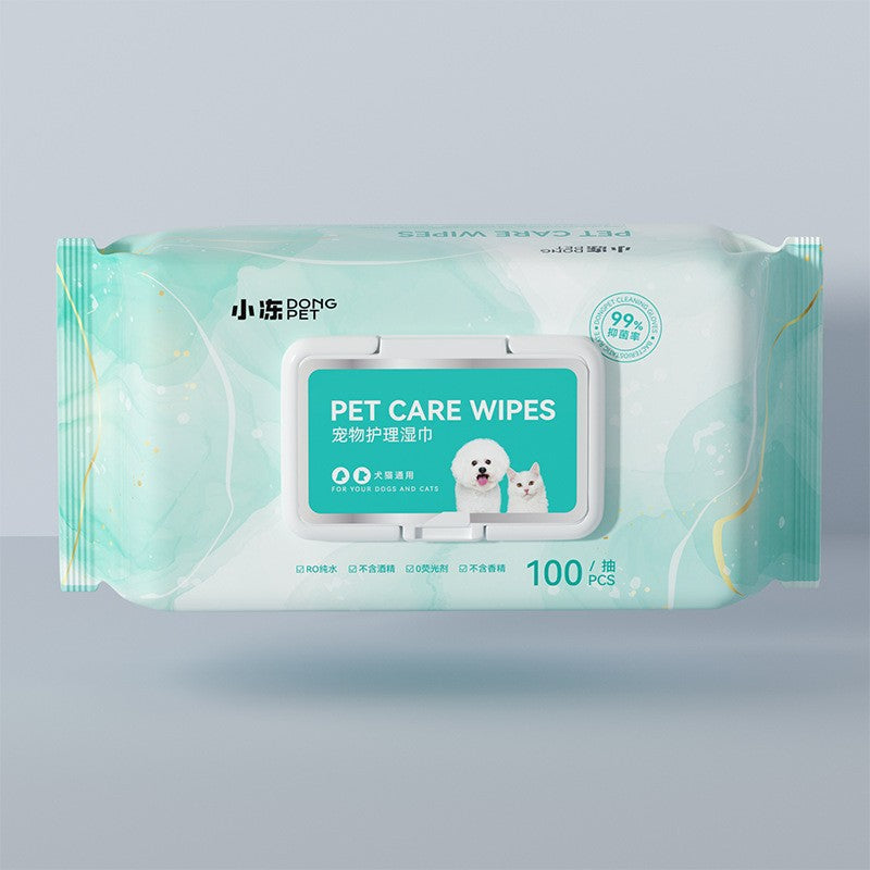 Pet Care Wet Wipes for Cats & Dogs – 100 Count
