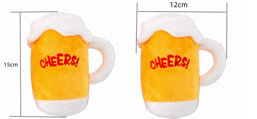 Beer-Themed Plush Dog Toy