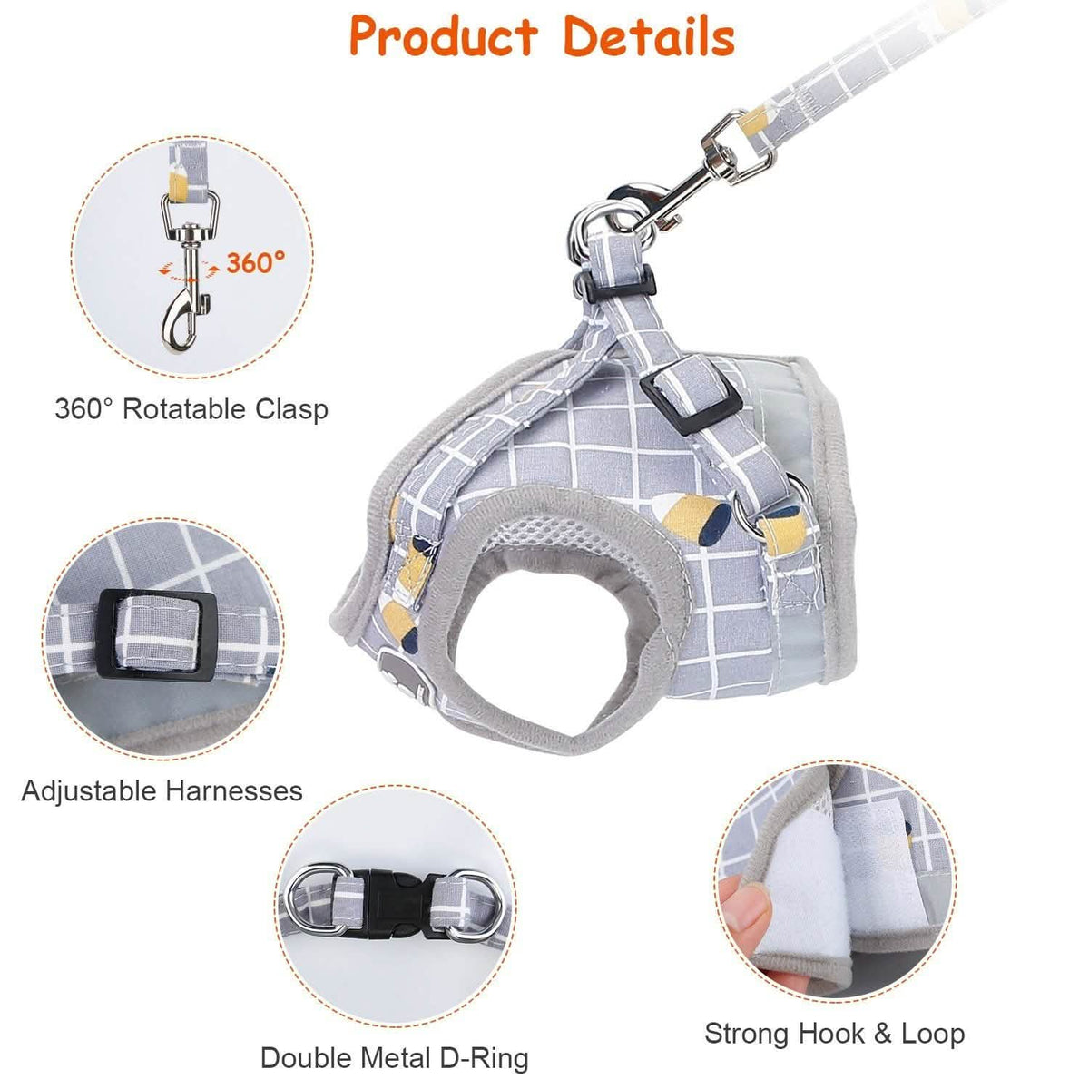 Adjustable Mesh Dog Harness & Leash Set